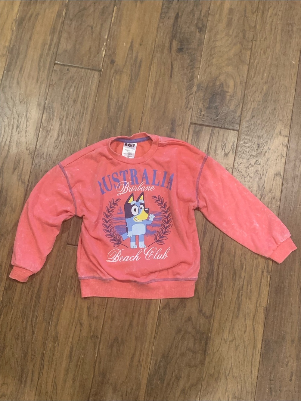 Bluey Australia Brisbane Beach Club Coral Kids Sweatshirt